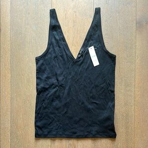 J. Crew Black Double V Jersey Tank Top